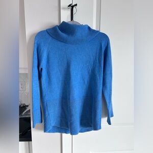 Contemporaine Blue Cowl Neck Sweater Small Lightweight Layering Cozy Everyday